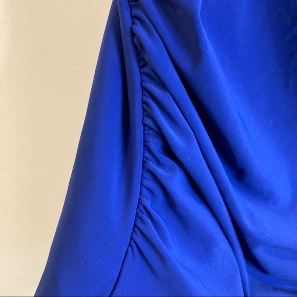 LAND’S END Sz 4 Cross Ruched Chest Fabric Wide Strap  Built in Bra Bathingsuit - Picture 3 of 8